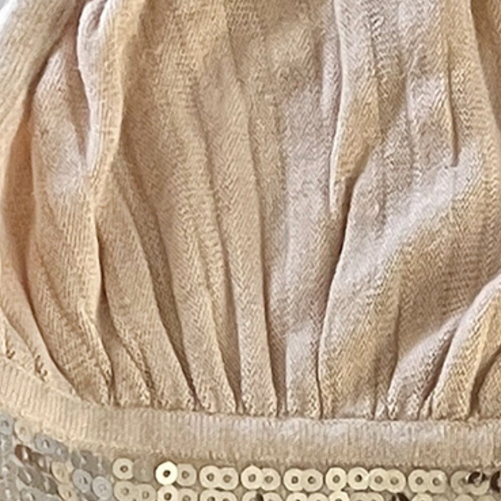 Arden B. Gold sequin beige stretchy knit bodycon dress SM - Picture 7 of 7